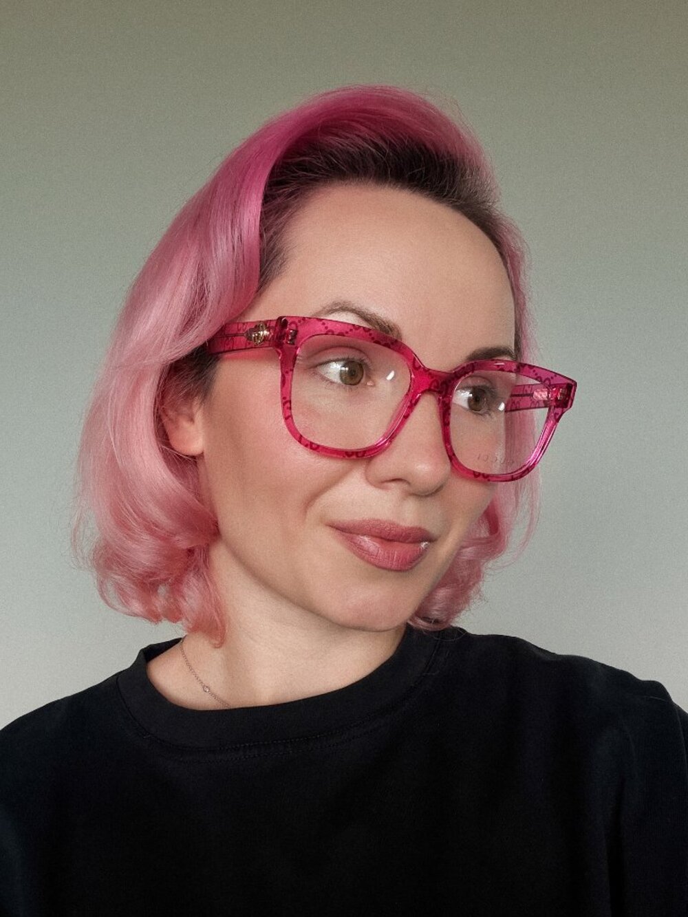 Gucci Women Eyeglasses Transparent Pink Square GG0958O 011 NEW AUTHENTIC
